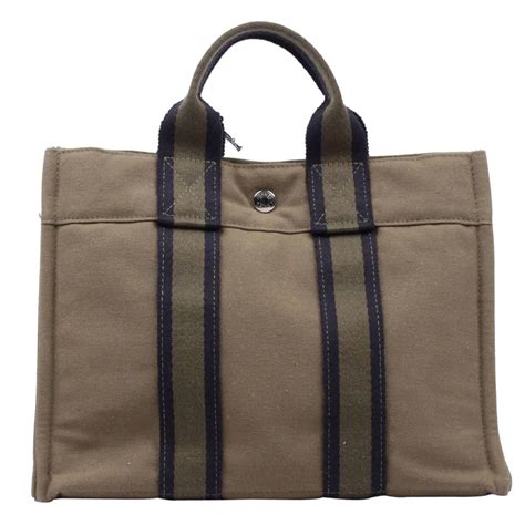 hermes canvas tote bag